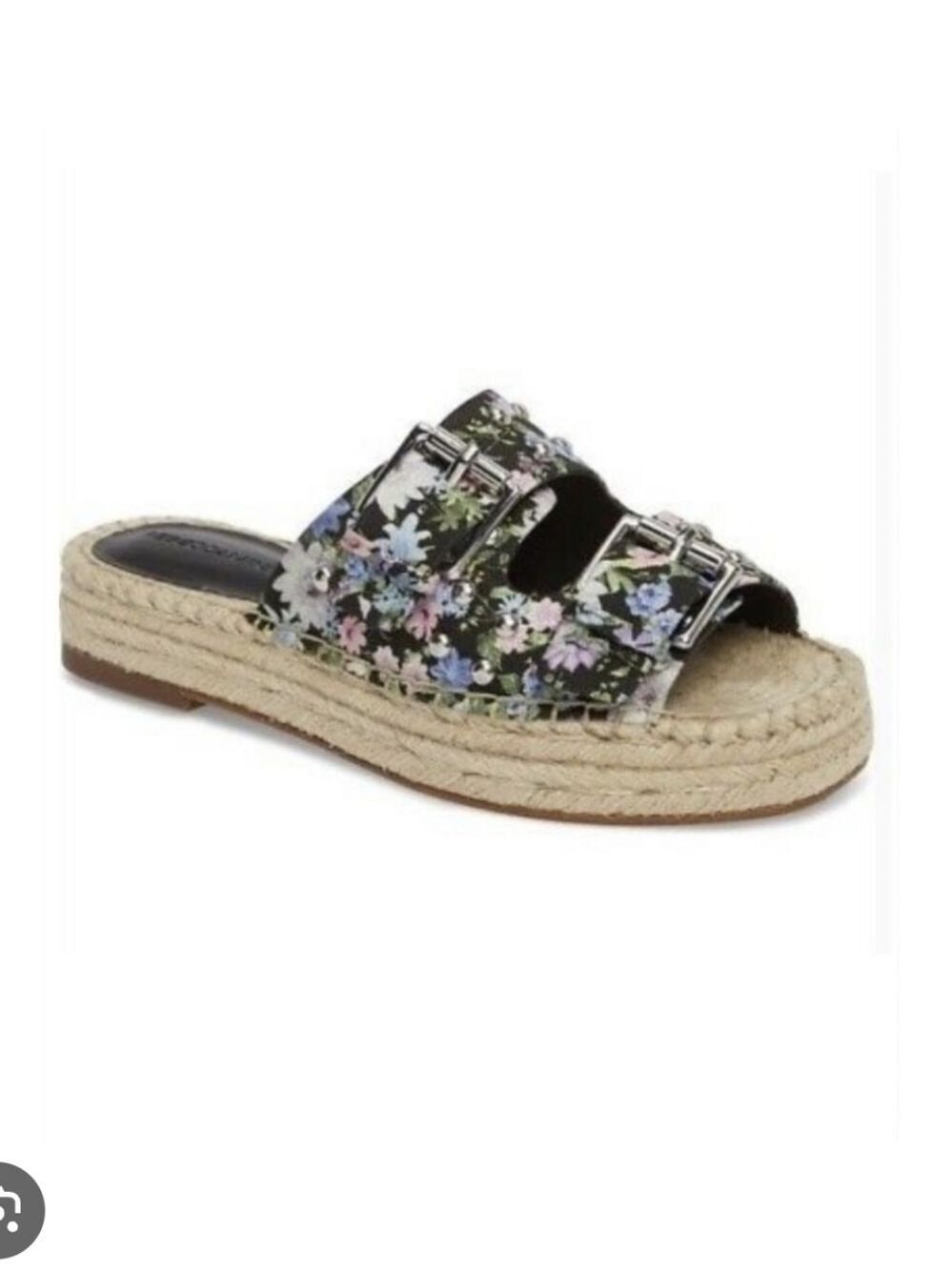 REBECCA MINKOFF | Jodi Espadrilles Sandals Black Flower Print Sz 7.5M